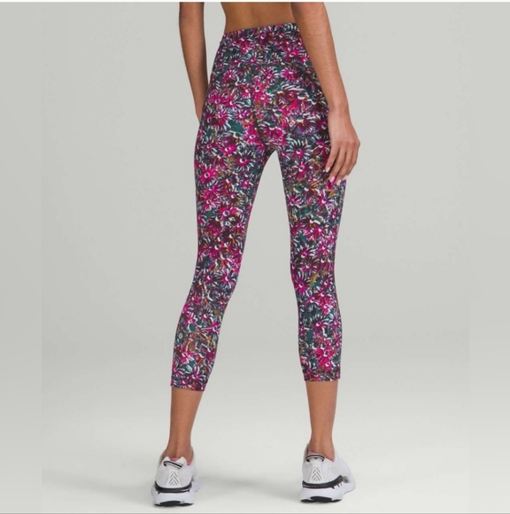 Lululemon Swift Speed High-Rise Crop 21" in Floral Electric Multi Sz 8 - Picture 3 of 15